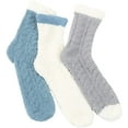 thumbnail image 6 of FOREEMME Womens Fuzzy Socks Cozy Fluffy Winter Cabin Slipper Warm Fleece Soft Thick Comfy Socks 3 Pairs Patchwork, 6 of 6
