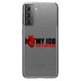 thumbnail image 1 of DistinctInk Clear Shockproof Hybrid Case for Galaxy S21+ PLUS 5G (6.7" Screen) - TPU Bumper Acrylic Back Tempered Glass Screen Protector - I Heart My Job - I'm A Doctor, 1 of 2