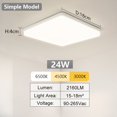 thumbnail image 1 of Lámpara de techo Led cuadrada para iluminación de dormitorio, blanco neutro, blanco frío, blanco cálido, 48W, 36W, 24W, 18W, luz de techo led para sala de estar Tan Jianjun unisex, 1 of 2