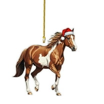 Horse Christmas Ornaments 2D Acrylic Horse Ornament for Christmas Tree for Women Girls Horse Lovers Equestrian Gifts and Xmas Tree Home Decor