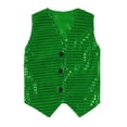 thumbnail image 4 of Jizyo Boys Girls Sequined Waistcoat Vest Modern Dance Jazz Choir Sleeveless Jacket Top Performance Dark Green 100, 4 of 6