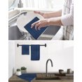 thumbnail image 5 of Dark Blue Kitchen Dish Towels for Drying Dishes Set of 3, Retro Farmhouse Plants Wall Lines Texture Waffle Weave Microfiber Hand Tea Bathroom Towels Quick Dry & Absorbent Towel 15.7x23.6, 5 of 7