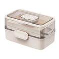 thumbnail image 1 of TISHITA Medicine Box Multi Layer Dustproof Art Crafts Case for Office Study Bathroom white, 1 of 8
