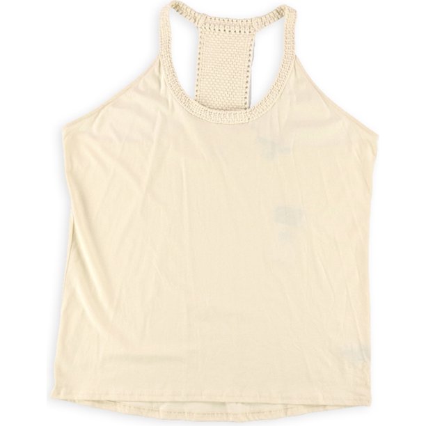 Ralph Lauren Womens Macrame Racerback Tank Top, bchcrm, M