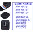 thumbnail image 2 of Aubaddy Flip Phone Holste for Samsung Galaxy Z Flip 6/5/4/3/2 Phone Pouch Belt Clip Case, Nylon Belt Holder Holster for Motorola Razr 2024/2023 Moto Razr+ Plus Ultra Case Card Holder Pouch, Black, 2 of 11
