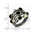 thumbnail image 2 of Sterling Silver Black Rhodium With Gold-plating Simulated Onyx and CZ Ring - Size 8 - Measures 18.8mm Wide, 2 of 2