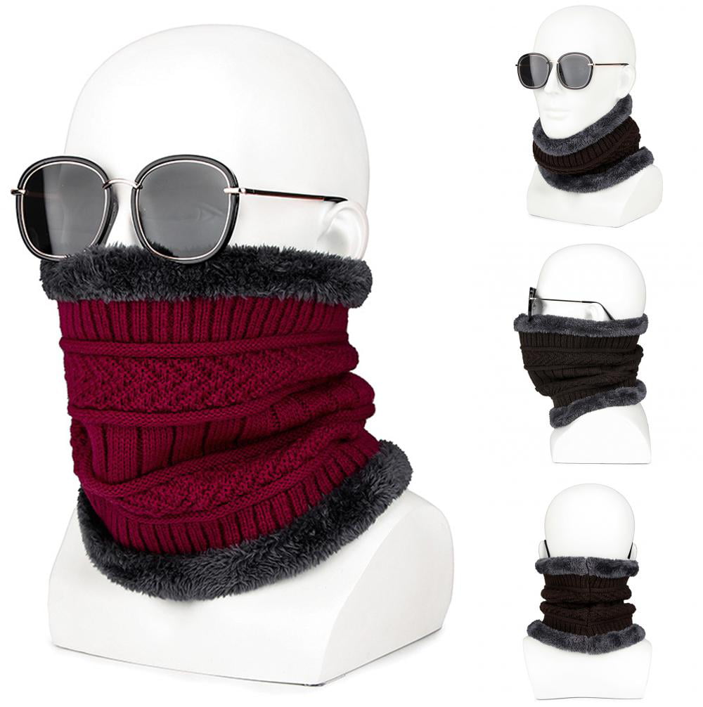 Winter Scarf Neck Warmer Gaiter Man Woman Knit Warm Fleece Ski Face Mask Tube Circle Scarves 