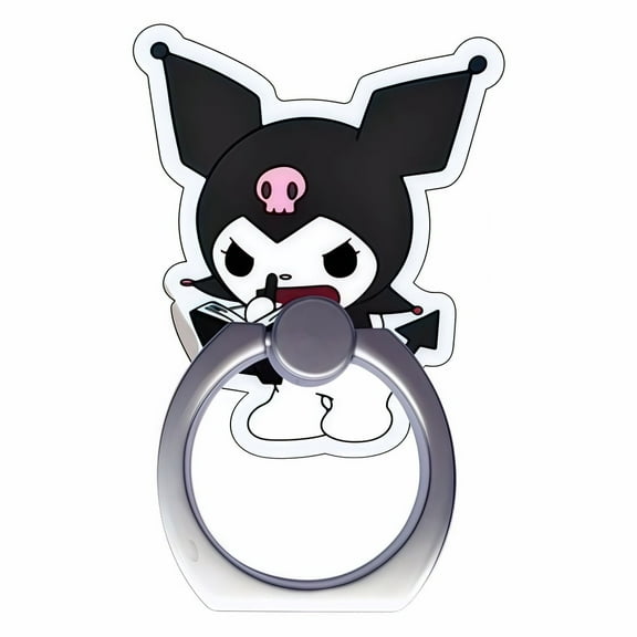 2-Pack Acrylic Kuromi Anime Cartoon Phone Ring Stands - Non-Slip Desktop Holder, Cute Kawaii Decor Ins Aesthetic Gift