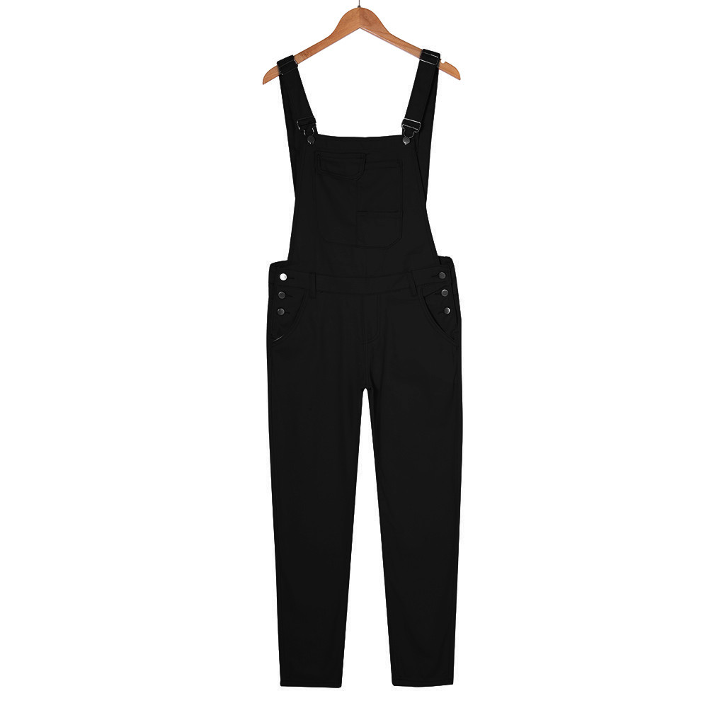 Spftem Mens Pocket Jeans Overall Jumpsuit Streetwear Overall Suspender Pants - image 5 of 7