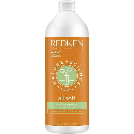 Redken Nature + Science All Soft Vegan Shampoo - 33.8 oz (1 Liter)