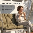 thumbnail image 4 of Outsunny Bench Cushion Non-Slip Outdoor Swing Cushion w/Backrest Side Pocket for 3 Seater Patio Furniture Beige, 4 of 9