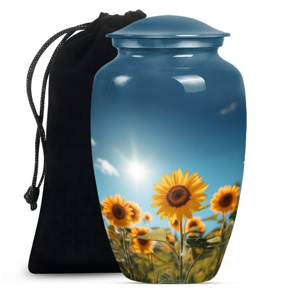 Sunflower Urn, Large Urns for Human Ashes Adult, Cremation Urns for Women, Urns for Human Ashes Adult Female, Urn for Ashes Adult Male, Cremation Urns for Human Ashes(Size - 10inch)