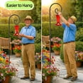 thumbnail image 6 of 2 Pack 48 Inch Shepherds Hooks for Outdoor, Heavy Duty Bird Feeder Pole with 5 Prong Base, Adjustable Shepherds Hook for Hummingbird Feeder, Lanterns, Plants, Wedding Decor, 6 of 10