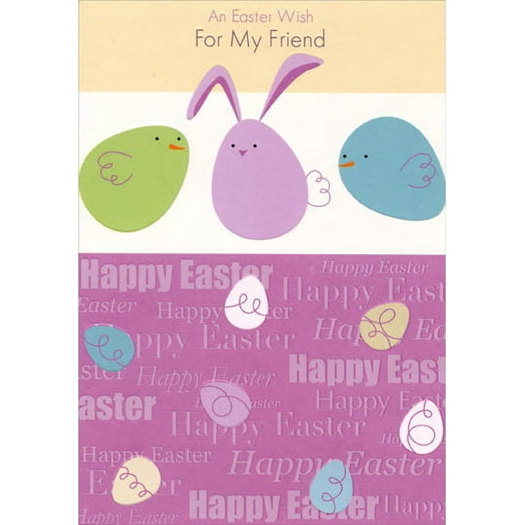Designer Greetings Three Pastel Eggs: Friend Friendship Easter Card