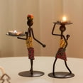 thumbnail image 2 of Rustic Metal Candle Holders Set of 2, Pastoral Theme Tabletop Candlesticks for Home Decor and Aromatherapy Candles, 2 of 9