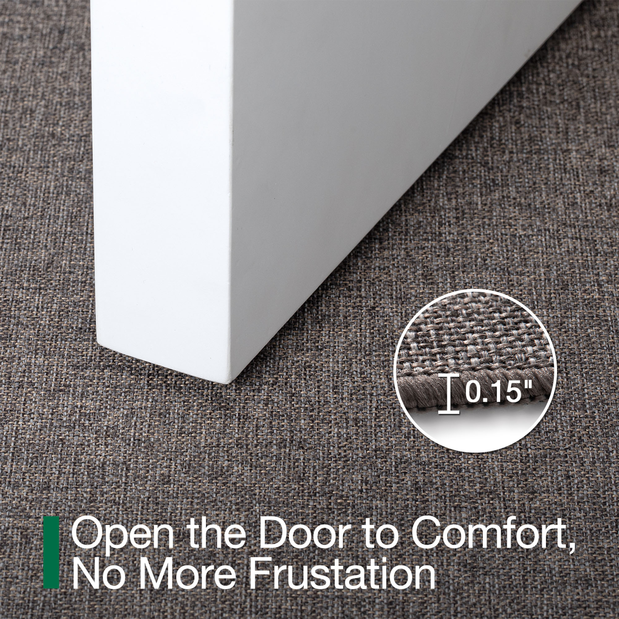 FRABE Ultra Thin Door Mat for Entryway, Low Profile Non Slip Rubber Backing Indoor Doormat, Easy Clean Welcome Entrance Mat for Inside House, Patio, Brown 20"x32"