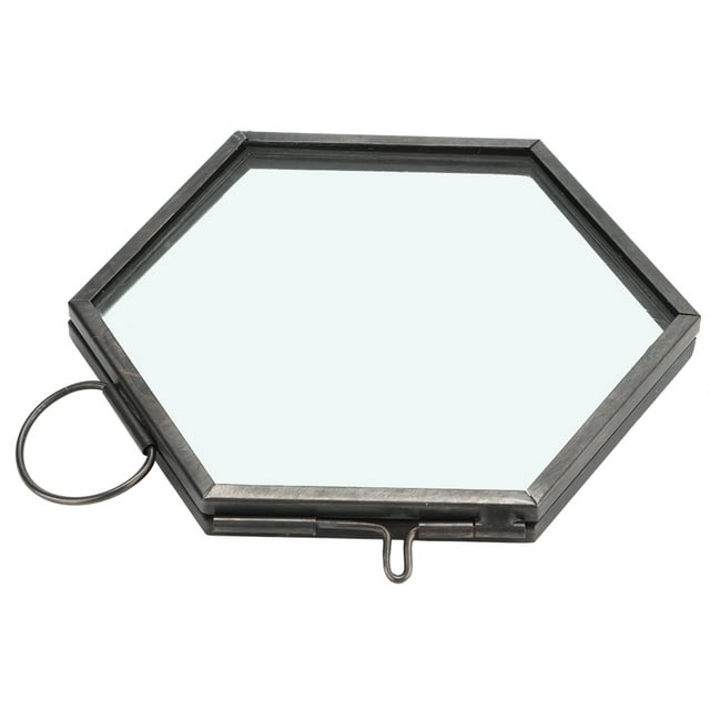 Glass Photo Frame,Hanging Geometric Hexagonal Glass Specimen Clip Specimen Display Frame Modern Innovation