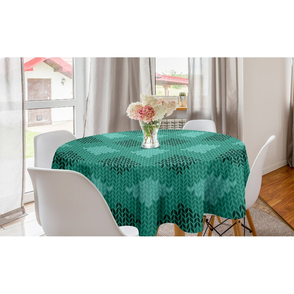 Abstract Round Tablecloth, Lace Pattern Inspired Image with Wheat