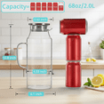 thumbnail image 4 of 2 Liter 68 oz Glass Pitcher with Lid and Handle, Water Pitcher for Fridge, Glass Carafe for Hot/Cold Water, Large Iced Tea Pitcher for Coffee, Juice and Homemade Beverage, 4 of 10