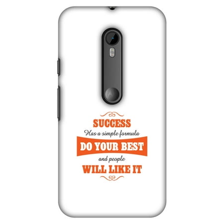 Motorola Moto G Turbo Edition XT1557 XT1556 Case - Success Do Your Best,Hard Plastic Back Cover, Slim Profile Cute Printed Designer Snap on Case with Screen Cleaning