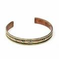 thumbnail image 2 of Copper and Brass Cuff Bracelet Healing Twist DZI, 2 of 4