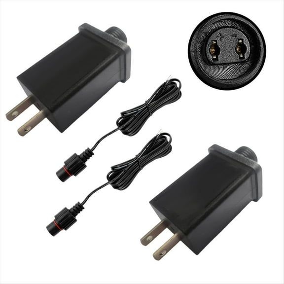 2PCS Replacement Yard Inflatable Adapter 12V 1A,Class 2 Power Supply with 9.84ft Extension Cord US Plug,2PCS x Inflatable Adapter,Black