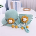 thumbnail image 2 of EnJoCho Children Boys Girls Cartoon Smile Sunshade Hat Straw Beach Sun Hat + Straw Bag Cute Casual Outdoor Caps, 2 of 2