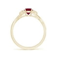 thumbnail image 2 of ANGARA Natural Nature Inspired Ruby Crossover Ring with Leaf Motifs in 14K Yellow Gold for Women (Size-5mm) | July Birthstone Jewelry for Her, 2 of 10