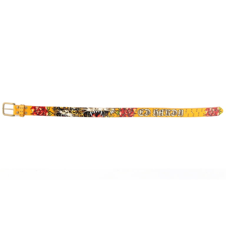 Ed Hardy EH3131 Open Mouth Tiger Girls-Leather Belt