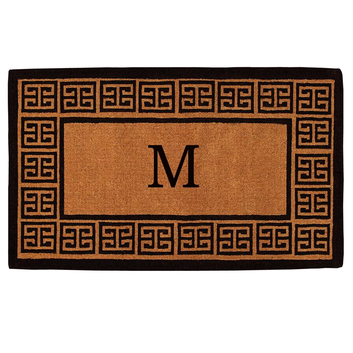 Calloway Mills The Grecian Monogram Outdoor Doormat, Extra-thick 18" x 30" (Letter M)