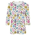 thumbnail image 5 of lcziwo Saving Sales Plus Size Sweaters for Women Easter 3/4 Length Sleeve Shirts Fashion Eggs Graphic Tees Tops Casual Round Neck Pullover Blouse Multicolor XXL, 5 of 6