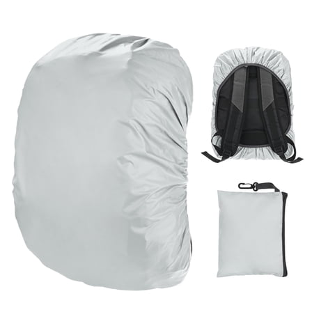 Uxcell Waterproof Backpack Rain Cover for 30L-40L Bags, Ideal for Outdoor Activities [Silver]