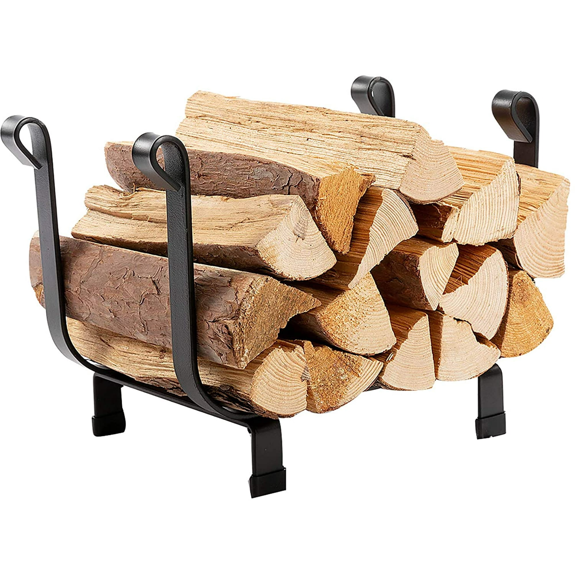 17 Inches Small Decorative Indoor Outdoor Firewood Log Rack Bin With Scrolls Black Canada 17 Inches Small Decorative Indoor, Small Outdoor Log Rack With Cover