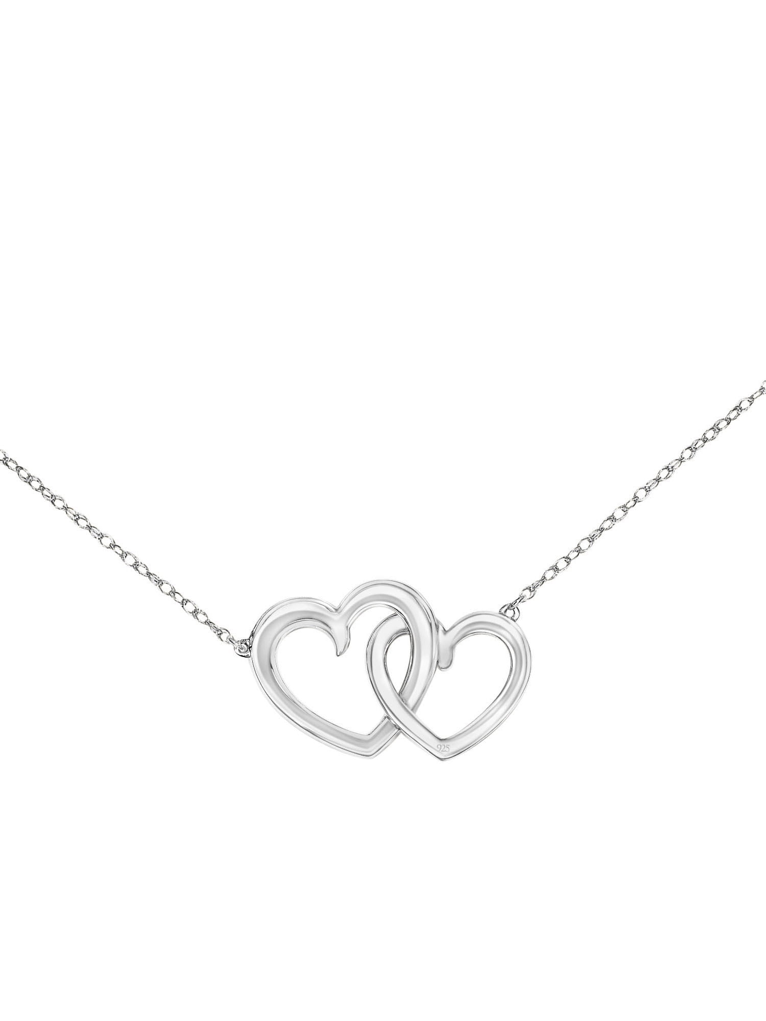 Keepsake Diamond-Accent Sterling Silver Interlocking Hearts Necklace