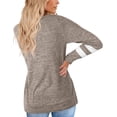thumbnail image 3 of Women's Long Sleeve Patchwork Round Neck Casual Printed T-shirt Loose Tops, 3 of 3