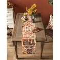 thumbnail image 5 of Thanksgiving Cattle Table Runner 48 Inches, Fall Pumpkin Maple Leaf Botanical Plaid Bed Runner Dresser Scarves Tabletop for Indoor Outdoor Parties/Ceremony/Banquet, 13" x 48", 5 of 8