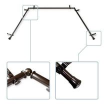 13/16" Dia Bay Window curtain rod, Adjustable 20"-36", 38"-72" - Cocoa,(AWI-Bay-07)