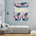 thumbnail image 5 of Colorful Geometric Kitchen Curtains Sets for Windows 24 Inch Length, Art Color Block Modern Abstract Rod Pocket Window Treatments Tier Curtains and Valances Set for Bedroom/Bathroom, 5 of 8