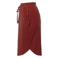 thumbnail image 3 of A2Y Women's Elastic Waist Self Tie Tulip Hem Side Pocket Skirt Brick 5XL, 3 of 5