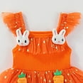 thumbnail image 6 of Larisalt Toddler Baby Girls Clothes Kids Easter Dress Ruffle Sleeveless Carrot Bunny Decor Tulle Tutu Princess Dress, 6 of 6