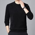 thumbnail image 6 of Mid-aged Men Sport Top Thickened Sweater Pure Color Round Neck Bottoming Clothes Long Sleeves Homewear Gym Running Basketball Sweatshirt, 6 of 8