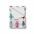 thumbnail image 2 of Cartoon Soft Flannel Fleece Throw Blanket, Colorful Style Robot Futuristic Funny Mascots Friendly Androids, Cozy Plush for Indoor and Outdoor Use, 60" x 80", Multicolor, by Ambesonne, 2 of 6