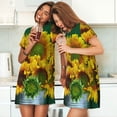 thumbnail image 4 of Fuzoiu Sunflowers in Bucket Print Women Nightgowns, Soft Comfy Lightweight Short Sleeves Sleepwear,Crew Neck Loungewear, 4 of 6