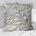 thumbnail image 2 of Designart "Silver and White Abstract Floral Design" Floral Printed Throw Pillow, 2 of 5