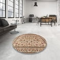 thumbnail image 4 of Ahgly Company Machine Washable Indoor Square Traditional Sienna Brown Area Rugs, 3' Square, 4 of 7