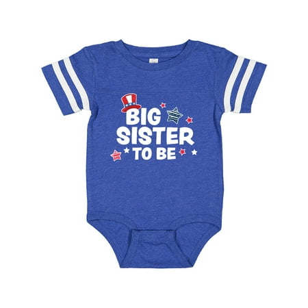 

Inktastic Big Sister To Be with Stars Gift Baby Boy Bodysuit