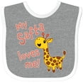 thumbnail image 3 of Inktastic My Safta Loves Me Cute Giraffe Boys or Girls Baby Bib, 3 of 4