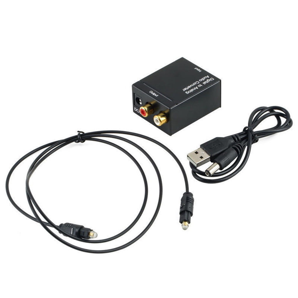 Optical Coaxial Toslink Digital to Analog Audio Converter Adapter RCA L/R 3.5 js