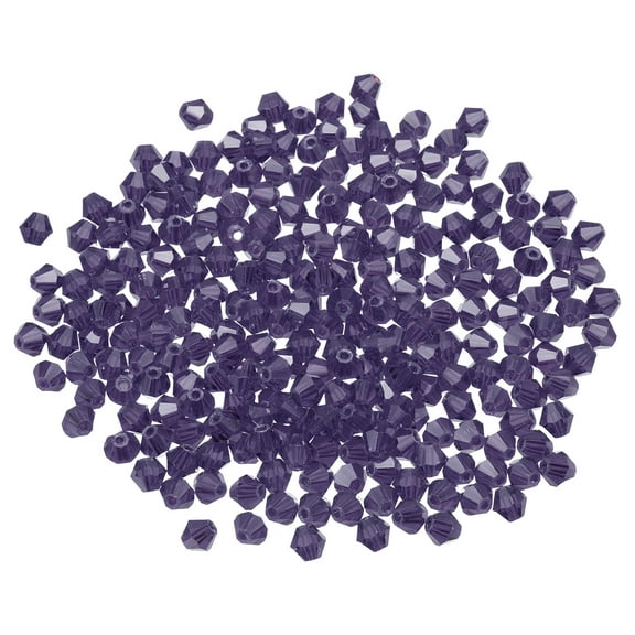 Uxcell 1000pcs 4mm Bicone Glass Crystal Beads, Faceted Beads Violet