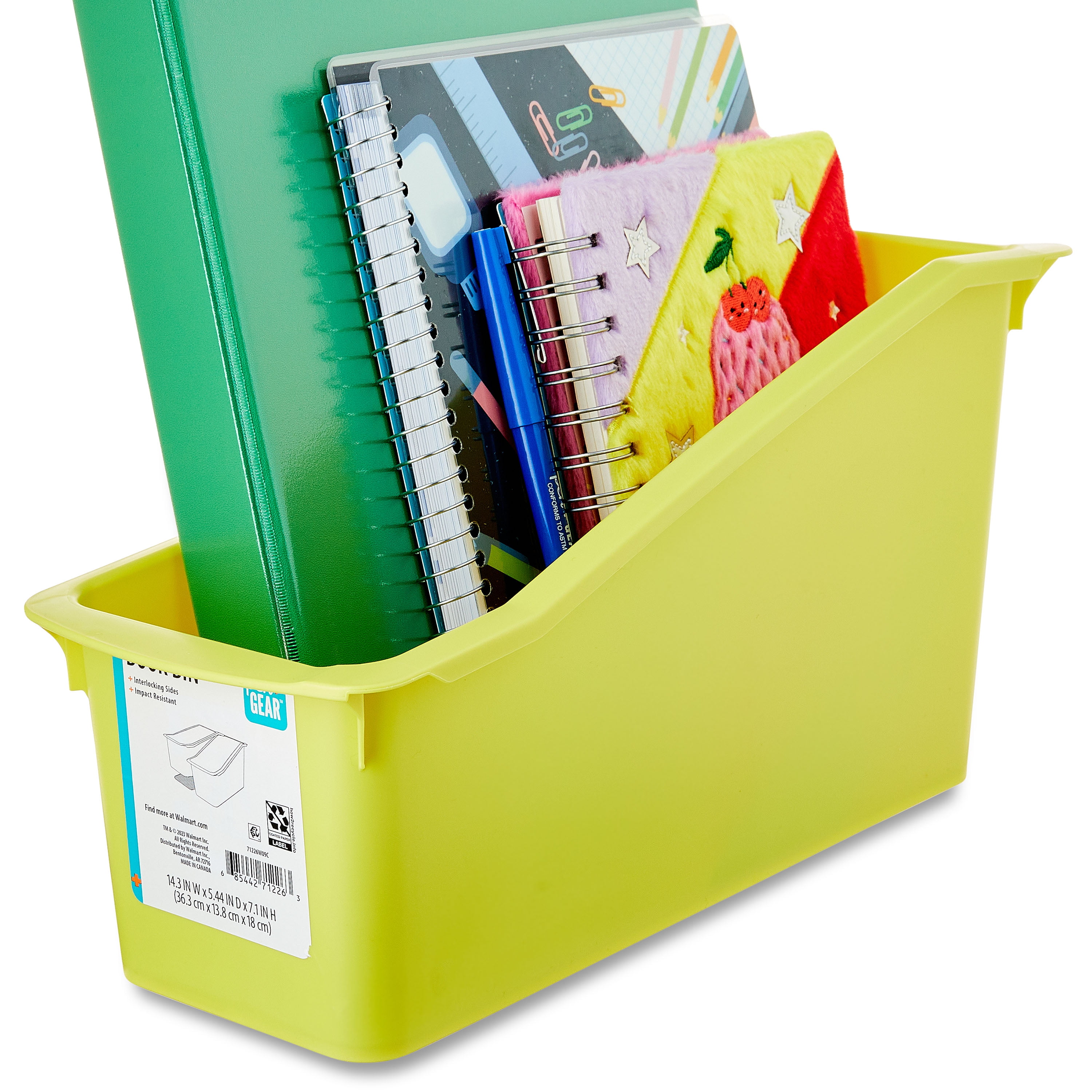 Pen+Gear Plastic Book Bin, Lemon Lime - Walmart.com